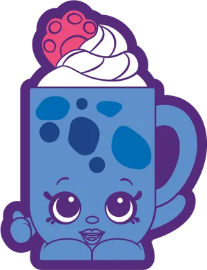 Shopkins Character Cupwith Whipped Cream PNG Image