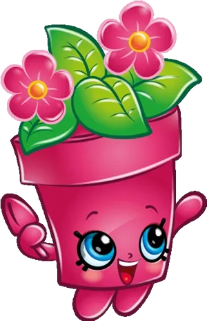 Shopkins Flower Pot Character PNG Image