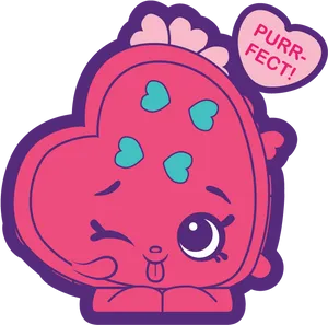 Shopkins Purrfect Heart Character PNG Image