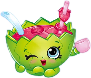 Shopkins Strawberry Kiss Character PNG Image