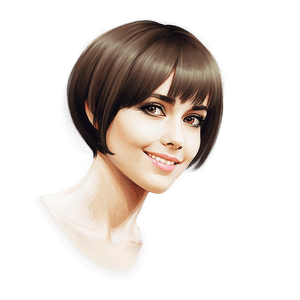 Short Brown Hair Girl PNG wnb PNG