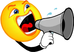 Shouting Emojiwith Megaphone PNG Image