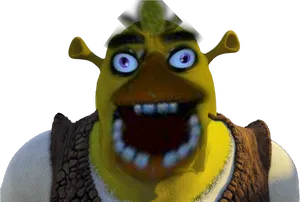 Shrek Character Close Up PNG Image