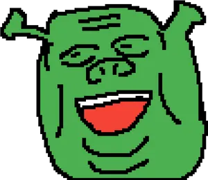 Shrek Pixel Art Smile.png PNG Image