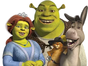 Shrekand Friends Smiling PNG Image