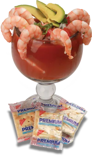 Shrimp Cocktailwith Crackers PNG Image