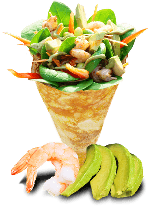 T Swirl Crepe Shrimp Avocado, HD Png Download PNG image with transparent background