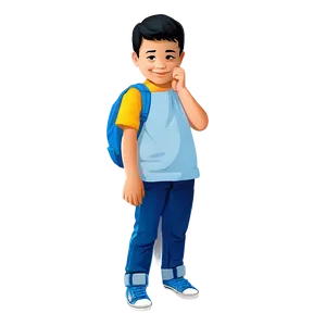 Shy Cartoon Kid Png 06132024 PNG Image