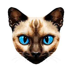 Siamese Cat Head Design Png Qby75 PNG Image