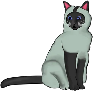 Siamese Cat Illustration PNG Image