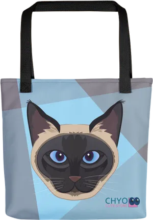 Siamese Cat Tote Bag Design PNG Image