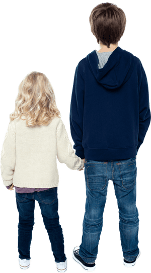 Sibling Bonding Moment PNG image with transparent background