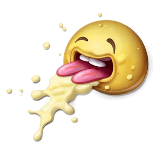 Sick Emoji with Vomit PNG yvb PNG image with transparent background