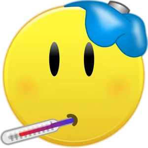 Sick Emojiwith Thermometerand Ice Pack PNG Image