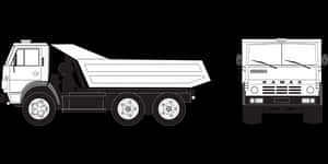 Sideand Front View Dump Truck Illustration PNG image with transparent background