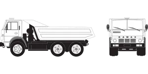 Sideand Front View Dump Truck Illustration PNG Image