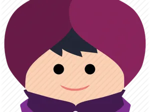 Sikh Turban Cartoon Character PNG Image