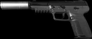 Silenced Semi Automatic Pistol PNG image with transparent background