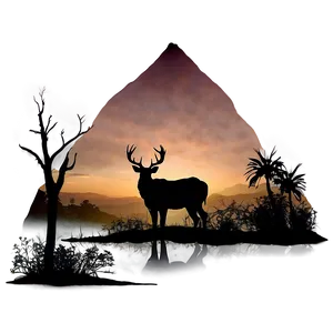 Silhouette Buck At Dusk Png Dwc28 PNG Image