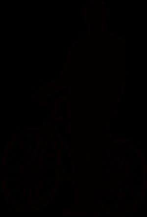 Silhouette Cyclistat Dusk PNG image with transparent background