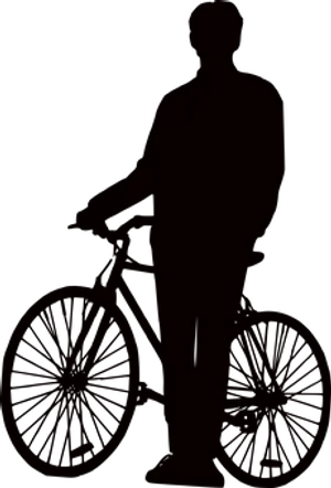 Silhouette Cyclistat Dusk PNG Image