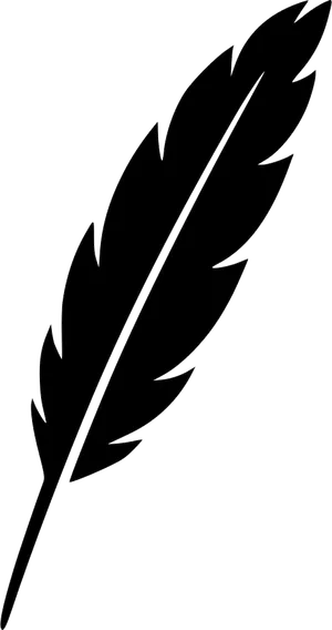 Silhouette Feather Pen Icon PNG Image