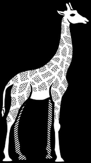 Silhouette Giraffe Graphic PNG image with transparent background