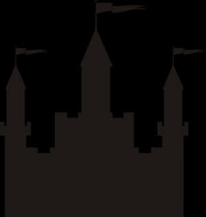 Silhouette Gothic Castle Outline PNG image with transparent background