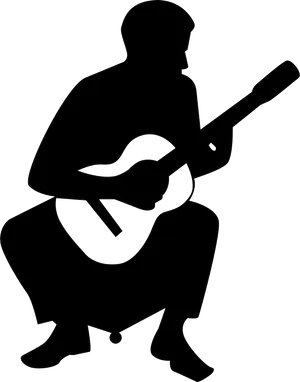 Silhouette_ Guitar_ Player PNG Image