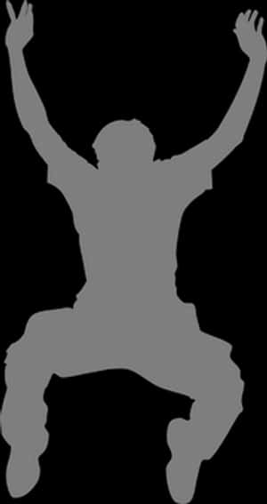Silhouette Jump Celebration PNG image with transparent background
