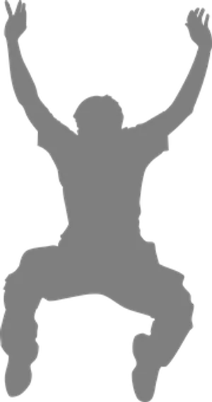 Silhouette Jump Celebration PNG Image