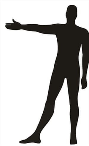 Silhouette Man Gesturing Stop PNG image with transparent background