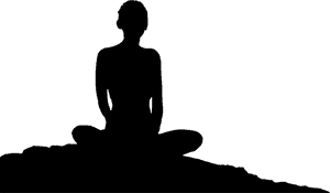 The Sacred Path Of The Warrior Woman Female Silhouette - Meditating Silhouette PNG with transparent background