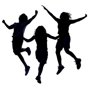 Silhouette of Friends Jumping PNG lsf25 PNG image with transparent background