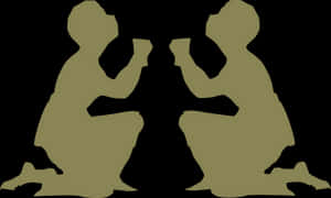 Silhouette Praying People PNG image with transparent background