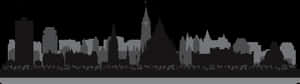 Silhouette Skyline Cityscape PNG image with transparent background