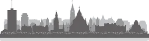 Silhouette Skyline Cityscape PNG Image