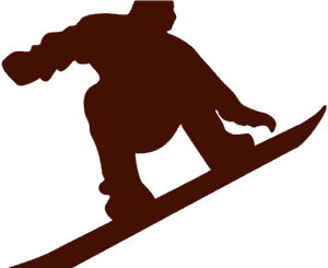 Silhouette Snowboarder Action PNG image with transparent background