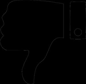 Silhouette Thumbs Down Gesture PNG image with transparent background