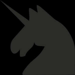 Silhouette Unicorn Profile PNG image with transparent background