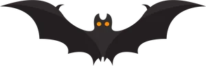 Silhouetted Bat Illustration PNG Image