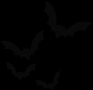 Silhouetted Batsin Night Sky PNG with transparent background