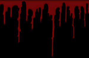 Silhouetted Crowd Blood Dripping Background PNG image with transparent background