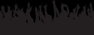 Silhouetted Crowd Celebration PNG image with transparent background