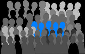Silhouetted Crowd Standing Out Concept PNG