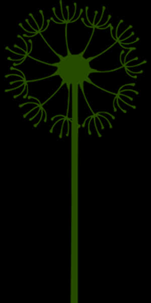 Silhouetted Dandelion Graphic PNG