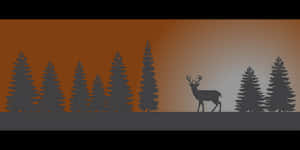 Silhouetted Deerin Forestat Dusk PNG image with transparent background