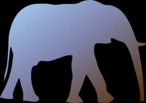 Silhouetted Elephant Graphic PNG image with transparent background