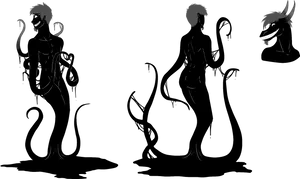 Silhouetted Figures Expressive Poses PNG Image