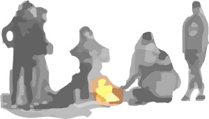 Campire Clipart Small Campfire - People Around Campfire Png, Transparent Png PNG with transparent background